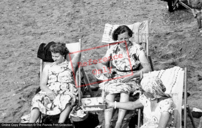 Photo of Rhyl, Ladies On The Beach c.1955