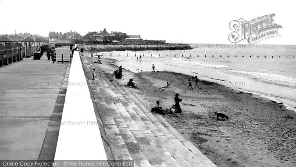 Photo of Rhyl, The Beach And Sea Wall c.1955
