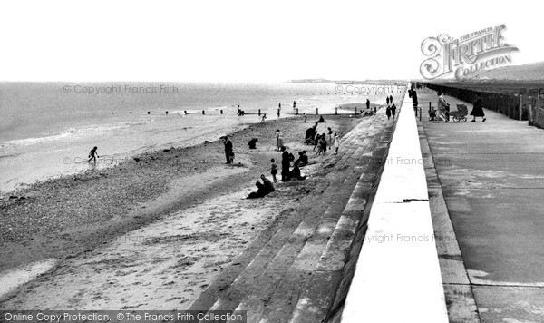 Photo of Rhyl, The Beach And Sea Wall c.1955