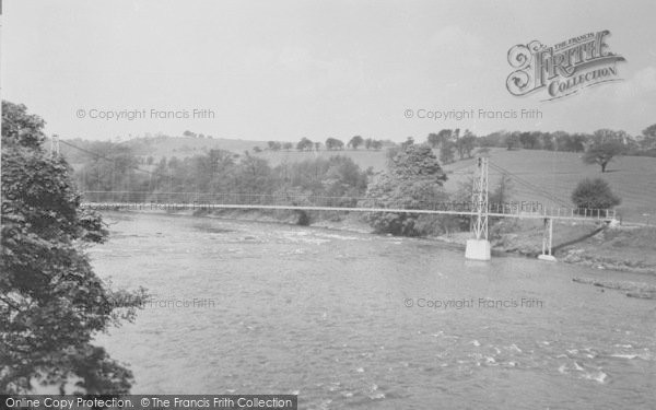 Photo of Ribchester, The River And Suspension Bridge c.1955