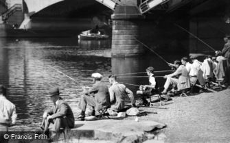 Richmond, Fishing on the River Thames 1947