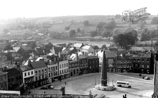 Photo of Richmond, Market Place from the Castle Keep c1955