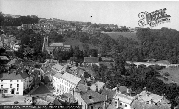 Photo of Richmond, St Mary's Church And Station Bridge From The Castle Keep c.1955