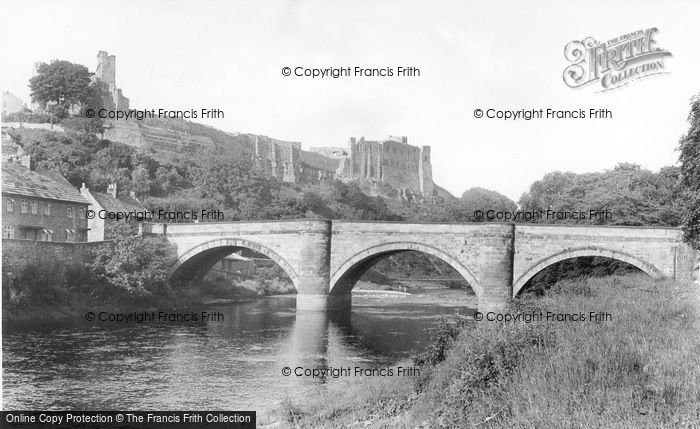 Photo of Richmond, The Castle And Bridge c.1955