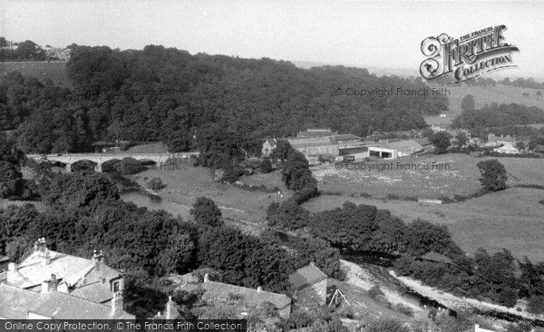 Photo of Richmond, The Station And Bridge From The Castle Keep c.1955