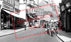 Cyclists In The High Street c.1950, Rickmansworth