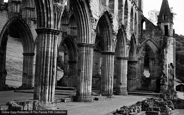 Photo of Rievaulx Abbey, Main Aisle Arches c.1957