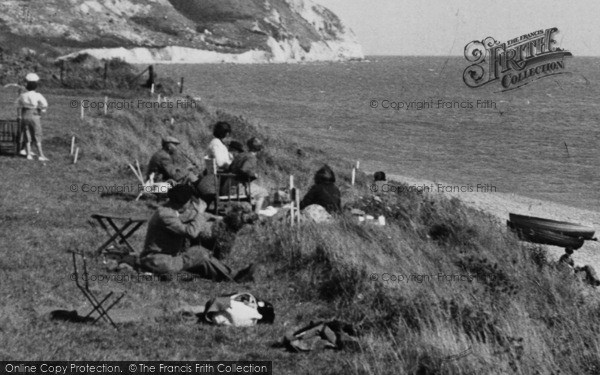 Photo of Ringstead, People At The Bay c.1955