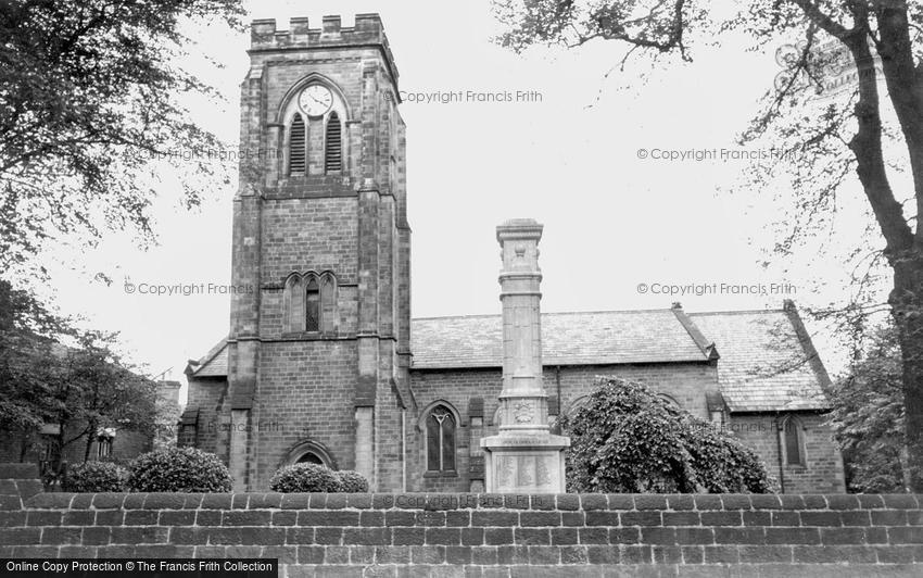 Ripley, All Saints Church and War Memorial c1955