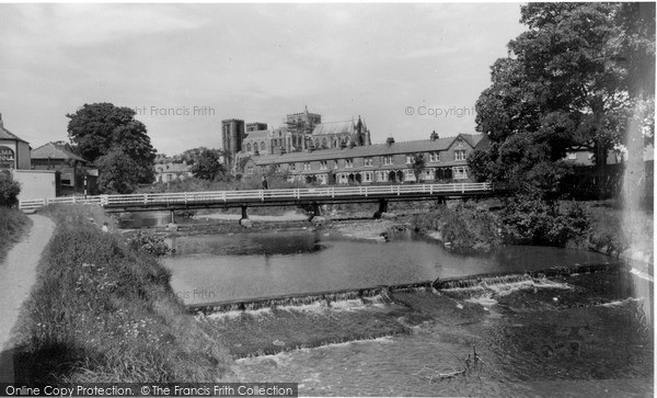 Photo of Ripon, The Alma Bridge And Cathedral c.1960