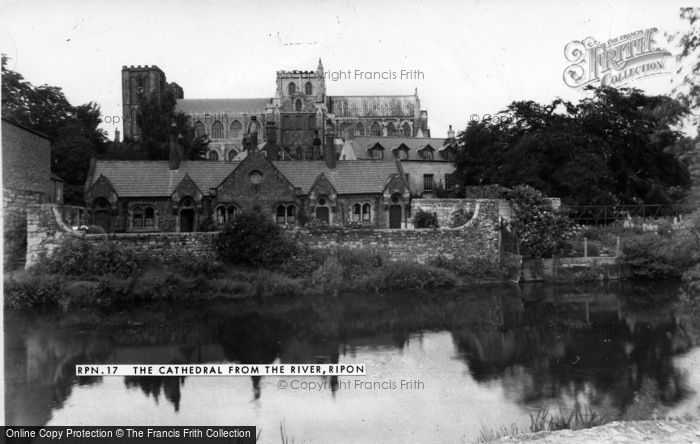 Photo of Ripon, The Cathedral From The River c.1955