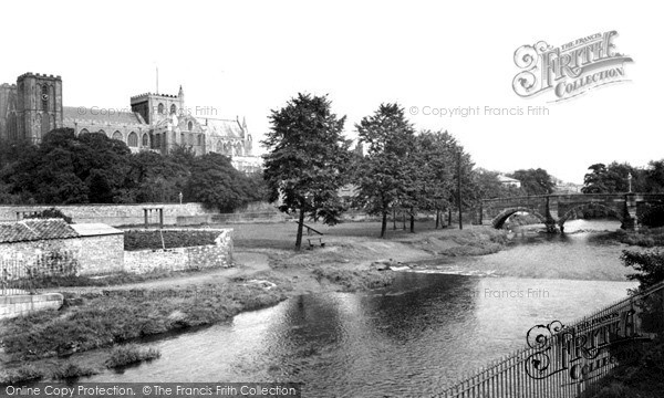 Photo of Ripon, The Cathedral From The River c.1955