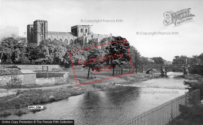 Photo of Ripon, The Cathedral From The River c.1955