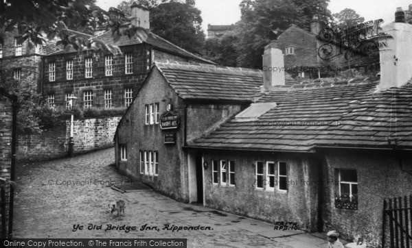Photo of Ripponden, Ye Old Bridge Inn c.1955