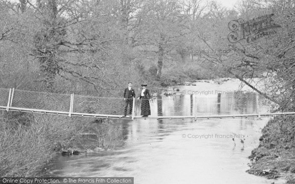 Photo of River Dart, A Couple On The Were Bridge 1913