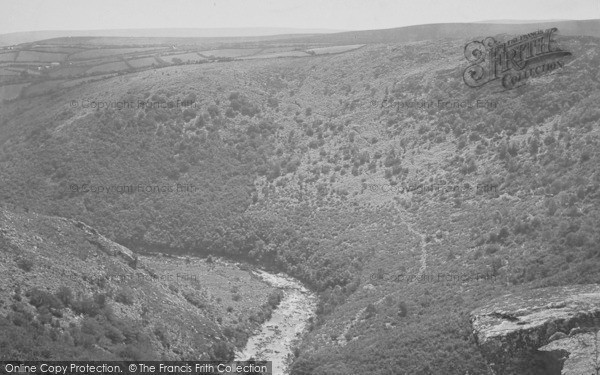 Photo of River Dart, Downstream View 1890