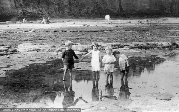 Photo of Robin Hood's Bay, Children On The Beach 1927