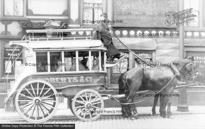Photo of Rochdale, Horse Drawn Bus, The Spread Eagle Inn c.1900