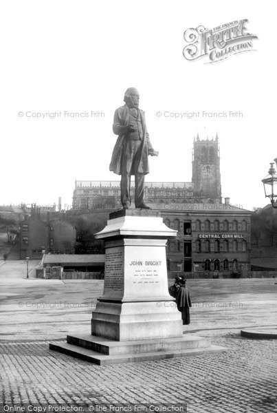 Photo of Rochdale, John Bright's Statue 1898