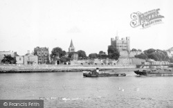 Castle And Cathedral From The River Medway c.1955, Rochester