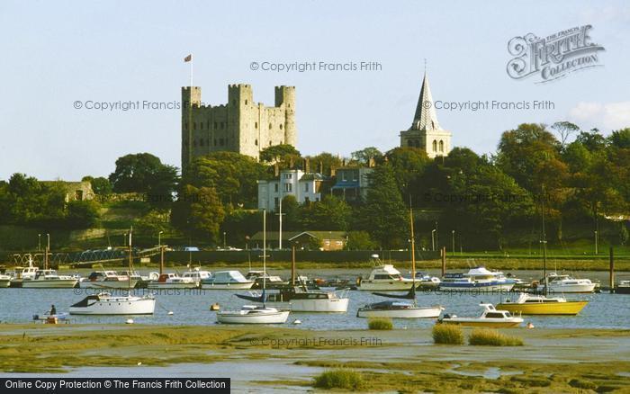 Photo of Rochester, Castle And Cathedral From The River Medway c.1980