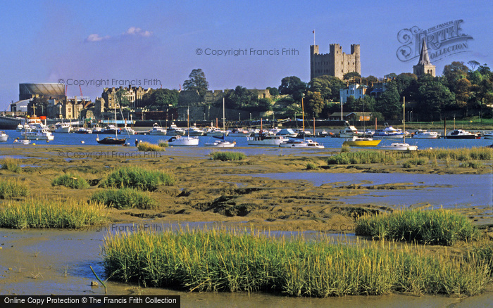 Photo of Rochester, Castle And Cathedral From The River Medway c.1980