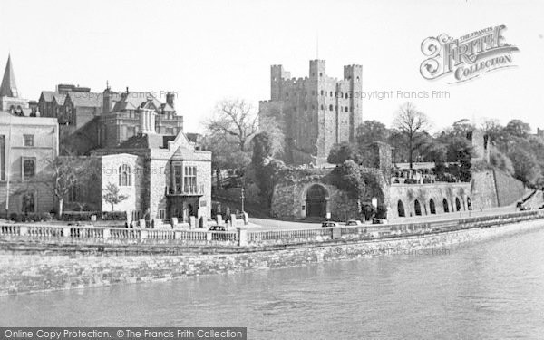 Photo of Rochester, Castle, From The Bridge c.1955