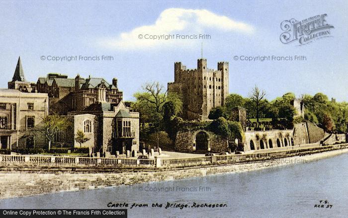 Photo of Rochester, Castle, From The Bridge c.1955