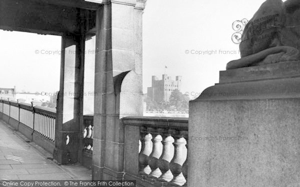 Photo of Rochester, Castle, From The Bridge c.1955