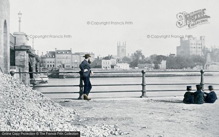 Photo of Rochester, Castle From The River Medway c.1865