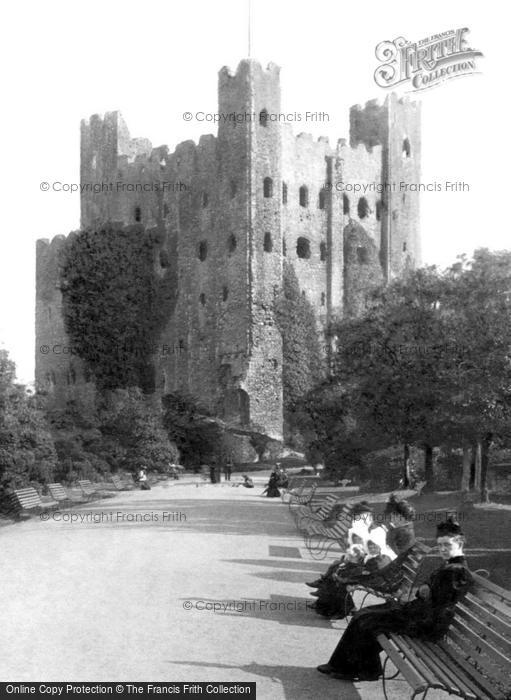 Photo of Rochester, Ladies And Children By The Castle 1894