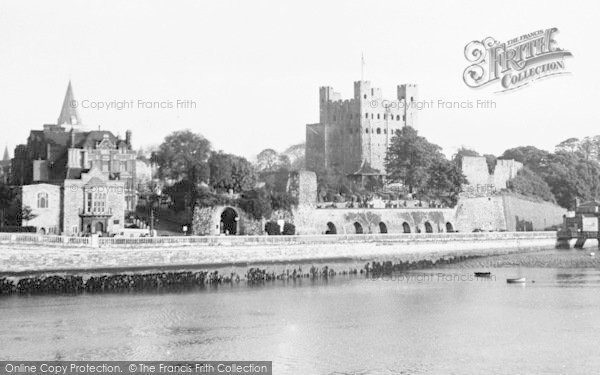 Photo of Rochester, The Castle From The Medway c.1955