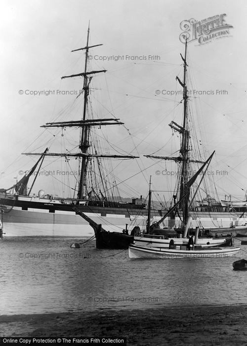 Photo of Rochester, The Sailing Ship 'akaroa' On The Medway 1894