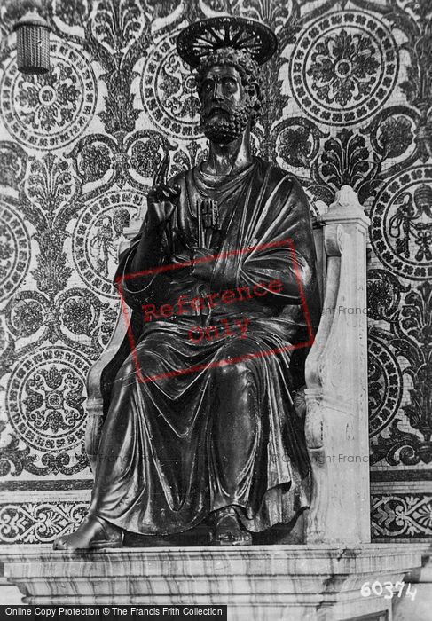 Photo of Rome, St Peter's Basilica, Statue Of The Saint c.1930