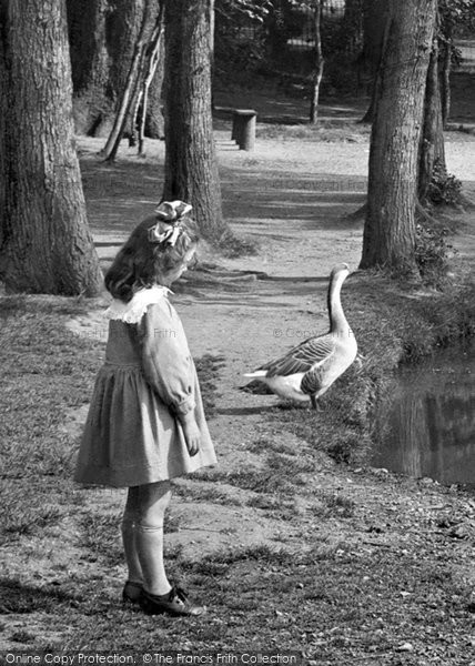 Photo of Romford, A Girl And A Goose 1921