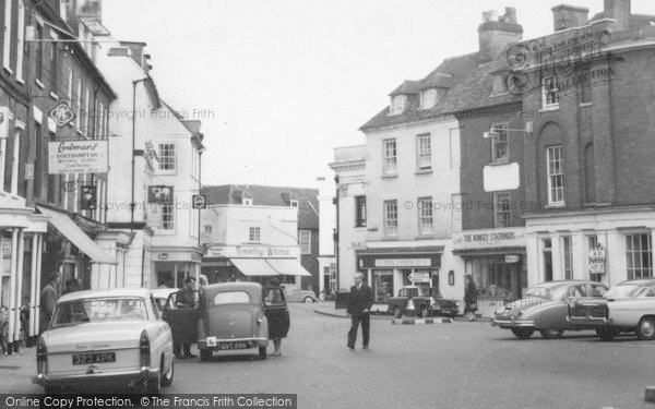 Photo of Romsey, People And Cars At Market Place c.1965