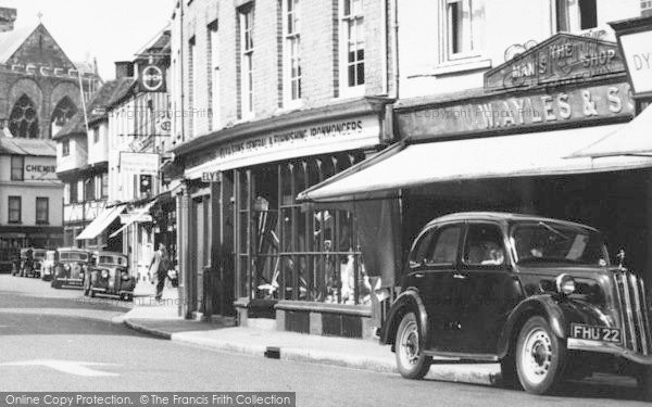 Photo of Romsey, The Market Place, Shops c.1955