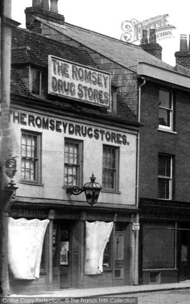Photo of Romsey, The Romsey Drug Store 1903