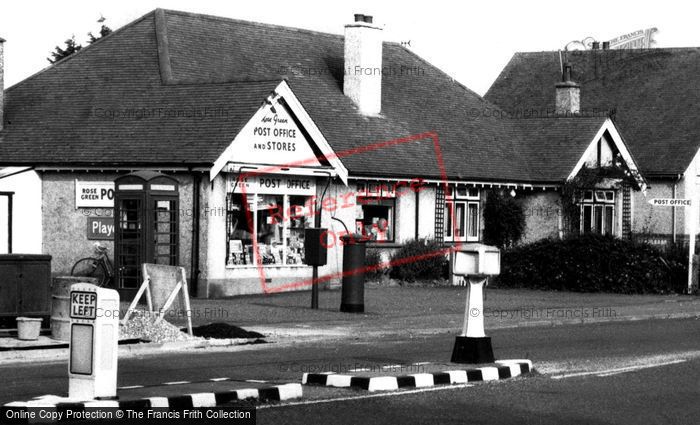 Photo of Rose Green, Post Office And Stores c.1965