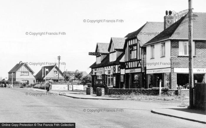 Photo of Rose Green, The Shops, Rose Green Road c.1955