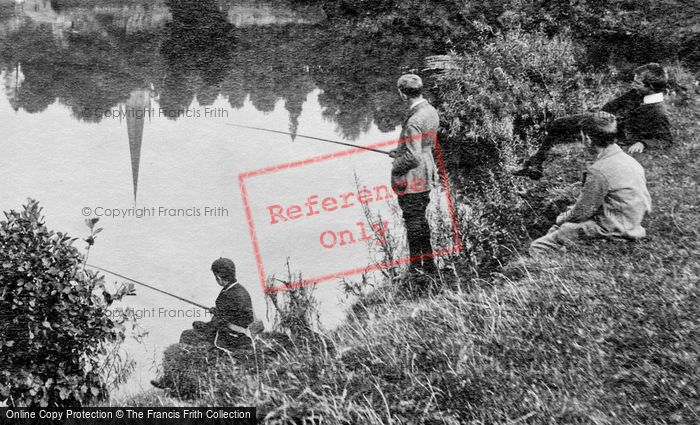 Photo of Ross On Wye, Boys Fishing By The River 1914