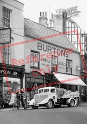 Burton's Family Grocers, Market Square c.1955, Ross-on-Wye