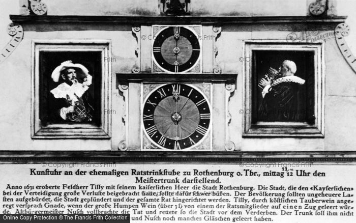 Photo of Rothenburg, The Famous Clock c.1930