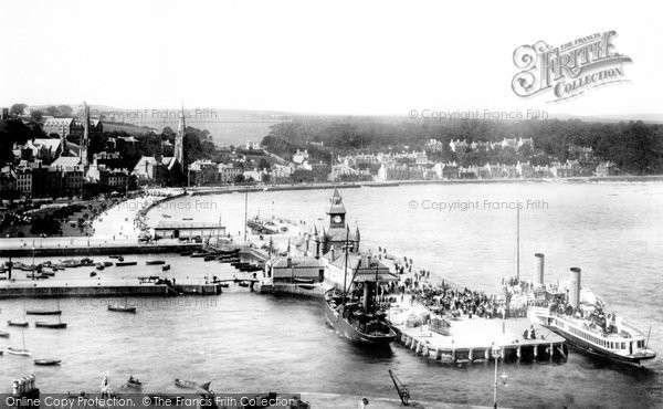 Photo of Rothesay, The Pier And Steamers From Chapel Hill 1900