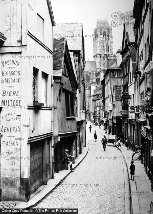 Photo of Rouen, La Rue Damlette c.1920