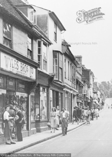 Photo of Royston, High Street Shops c.1955