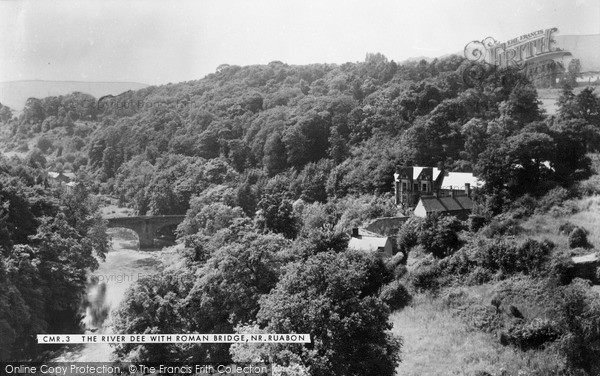 Photo of Ruabon, River Dee With The Roman Bridge c.1955