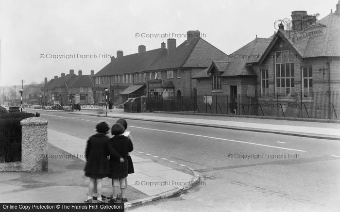 Photo of Rubery, The School And Main Street c.1938