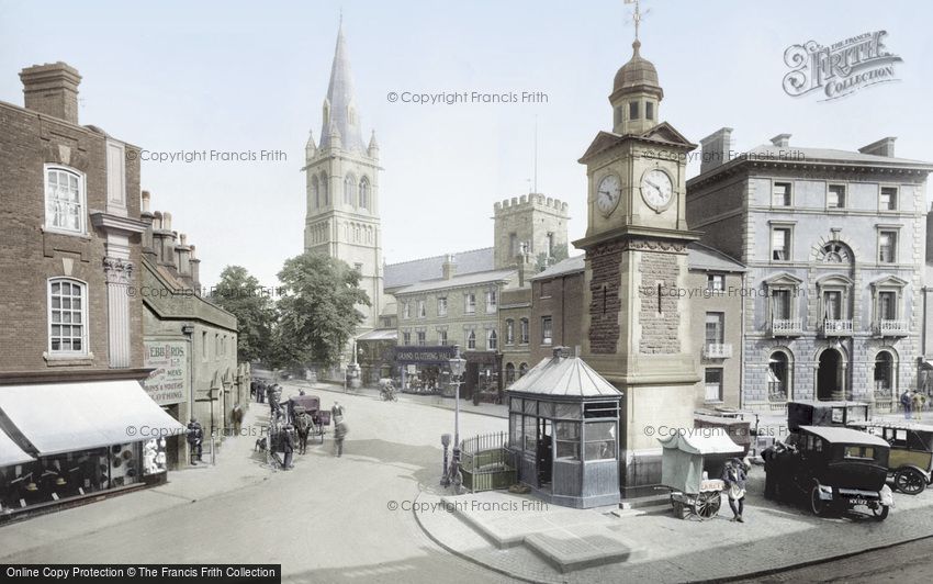 Rugby, Clock Tower and St Andrew's Church 1922
