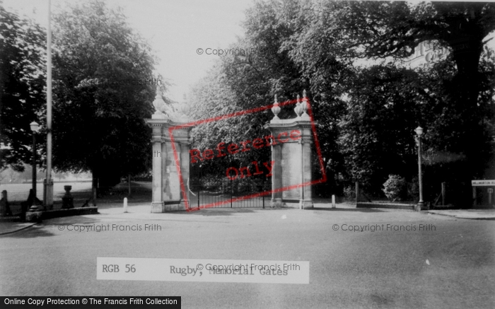 Photo of Rugby, Memorial Gates c.1955